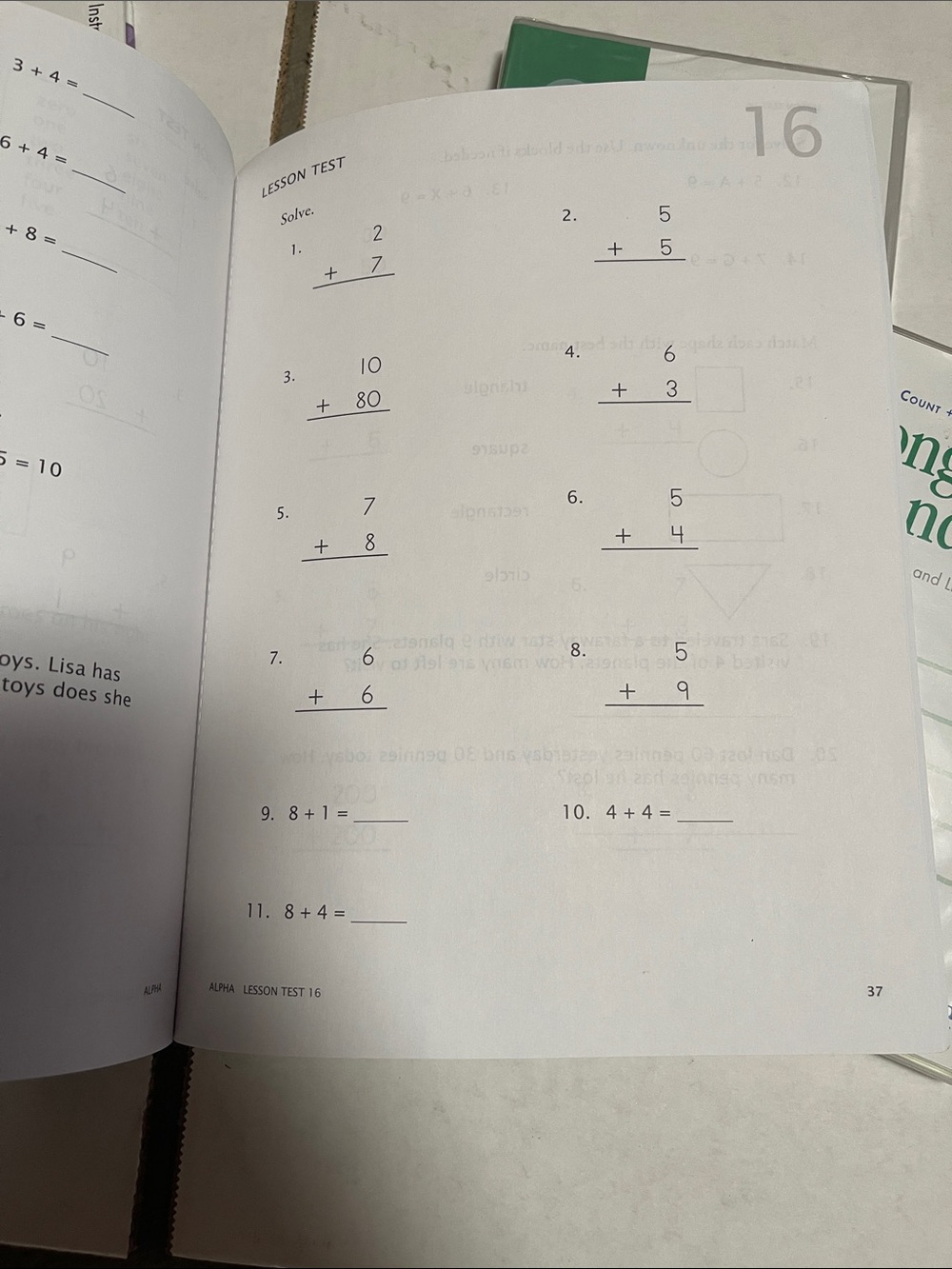 Alpha Single-Digit Addition & Subtraction Set - Green - Picture 2 of 6